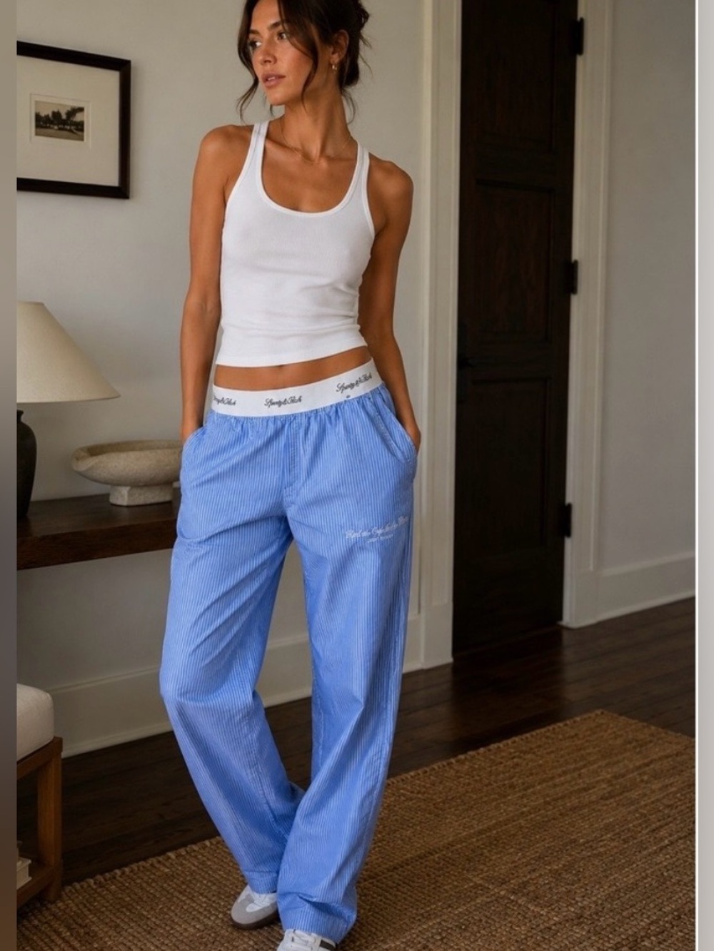 Sporty & Rich Hotel du Cap Brooklyn Pajama Pant Size M 🦋🦋🦋
